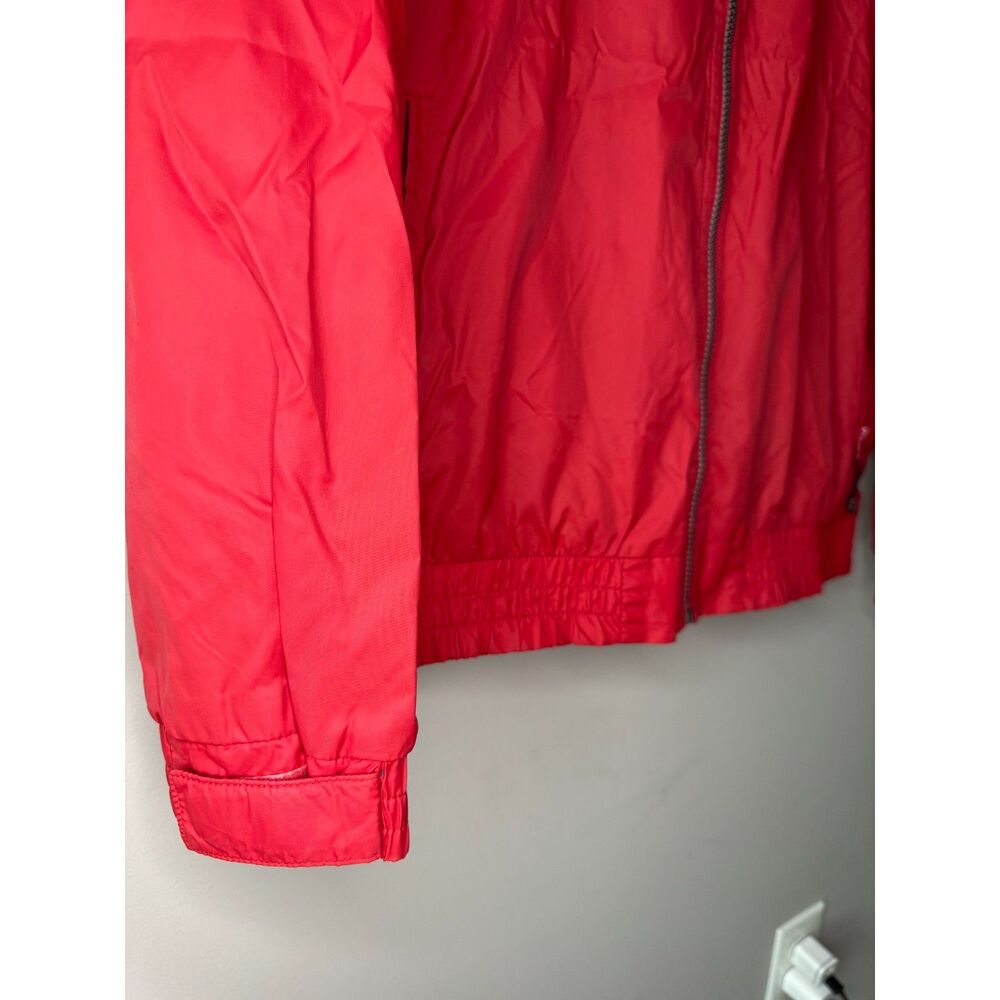 North End Windbreaker Jacket Mens M Red Hooded Lightweight Zip Rain Coat - Picture 5 of 11